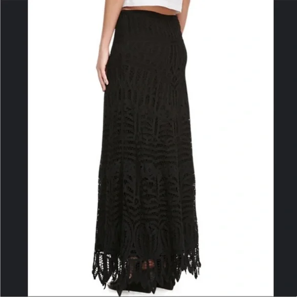 NWT Twelfth Street By Cynthia Vincent Lace Maxi Skirt/Dress in Black